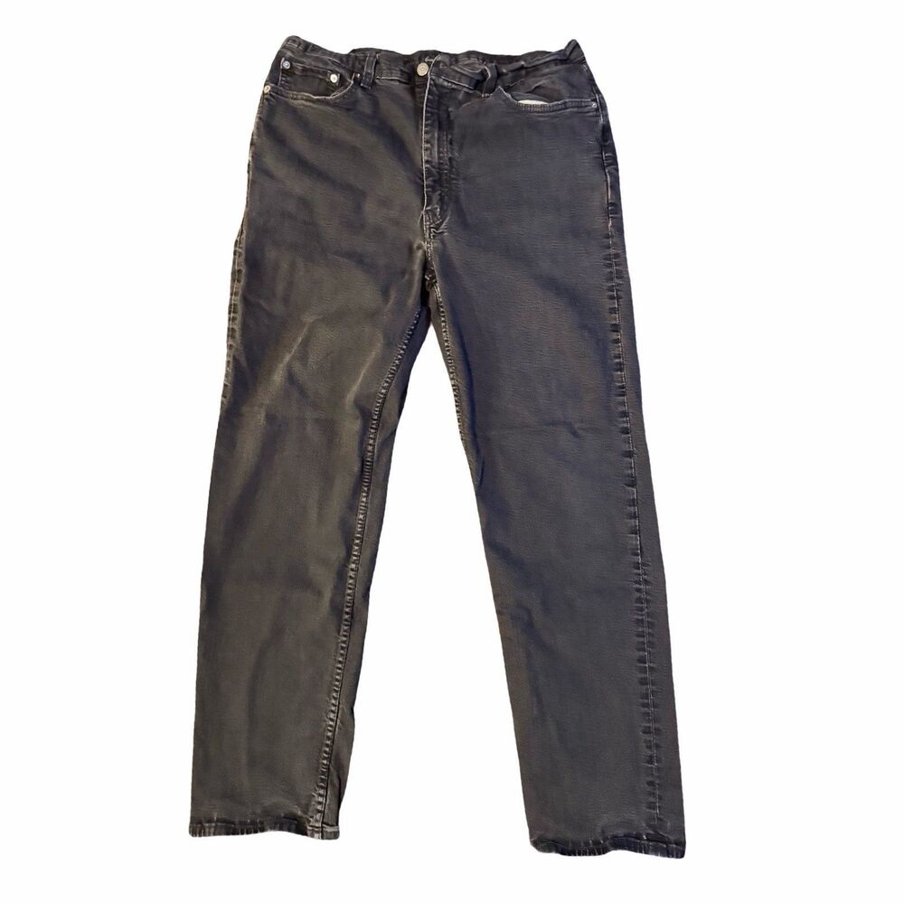 Levi's 550 Mens Black Straight Denim Jeans Cotton Dark Wash High Rise 5-Pocket
